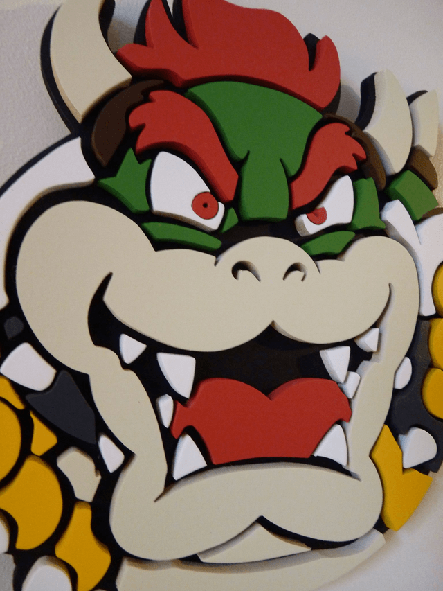 Tête de Bowser / Koopa - 21x21 cms