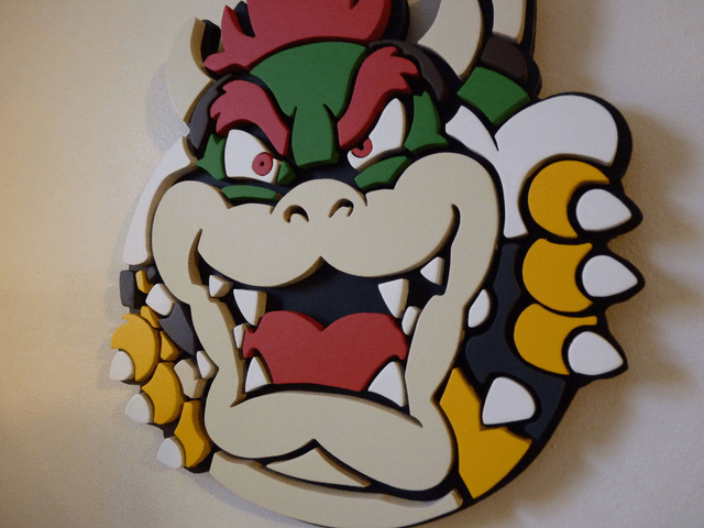 Tête de Bowser / Koopa - 21x21 cms