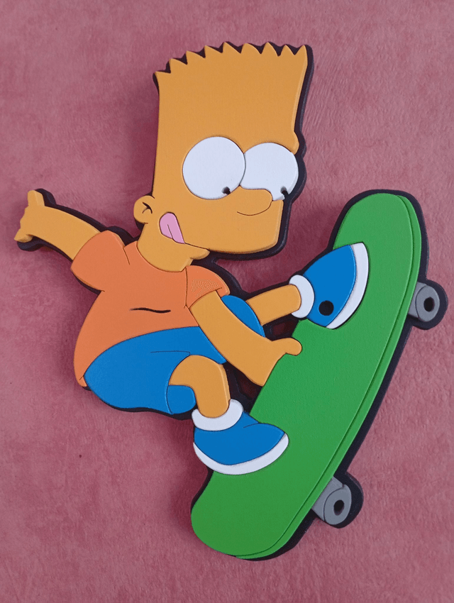 Bart Simpson fait du skate - 20x25 cms
