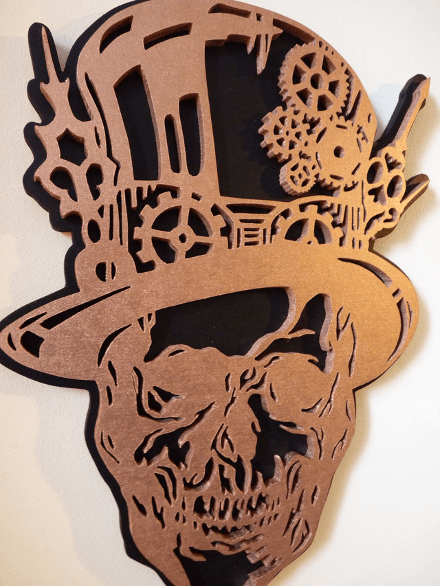 Crâne version Steampunk - 21x26 cms