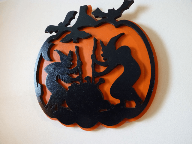 Sorcières préparant leur marmite - 21x20 cms