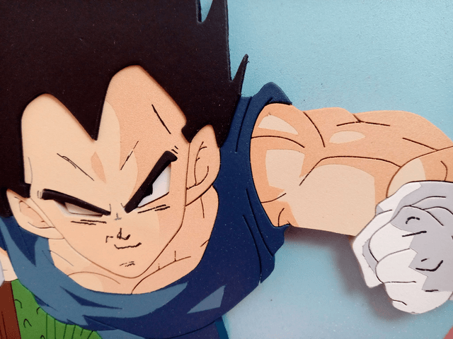 Tableau Dragonball / DBZ en Bois et en relief - 55x41 cms