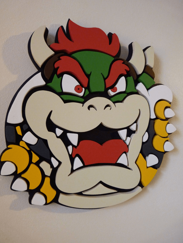 Tête de Bowser / Koopa - 21x21 cms