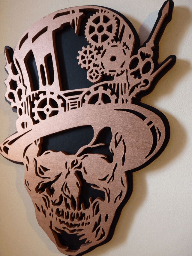 Crâne version Steampunk - 21x26 cms
