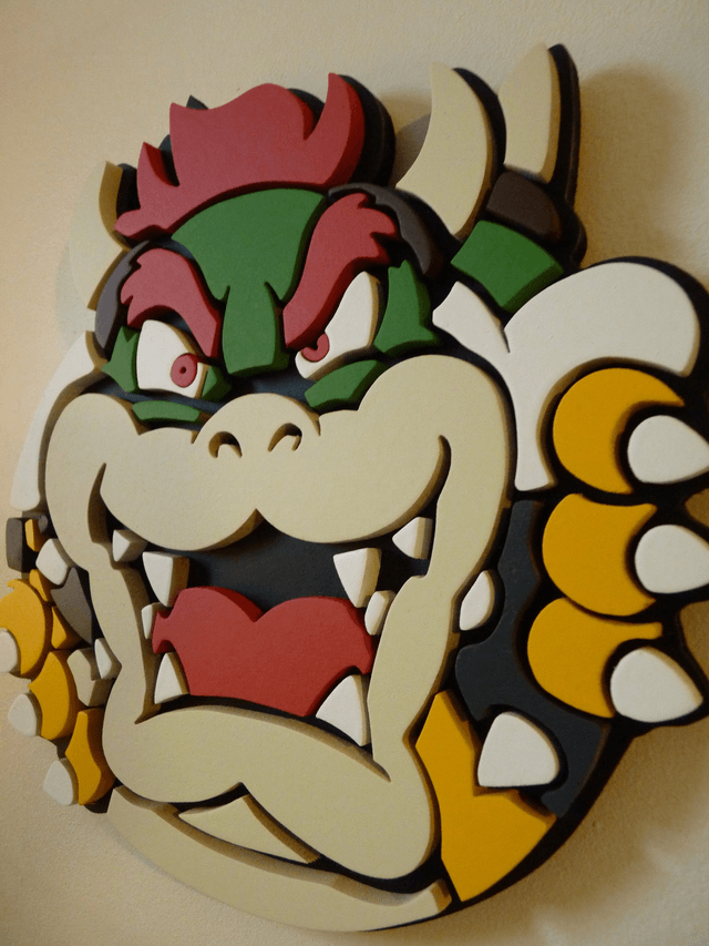 Tête de Bowser / Koopa - 21x21 cms
