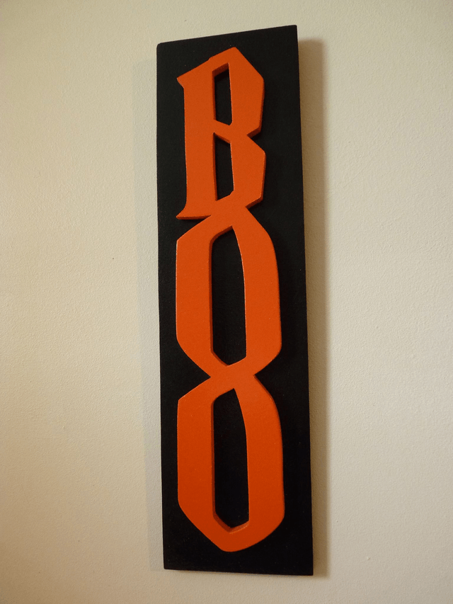 Décoration Boo pour Halloween - 8x28 cms