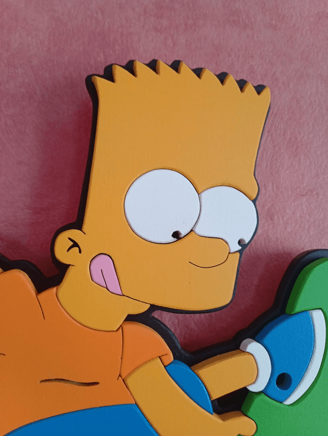 Bart Simpson fait du skate - 20x25 cms