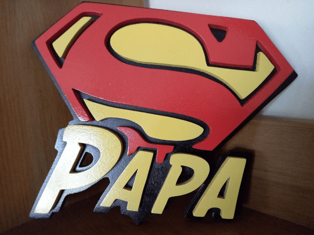 Super Papa pour la Fête des Pères - 20 x 22 cms